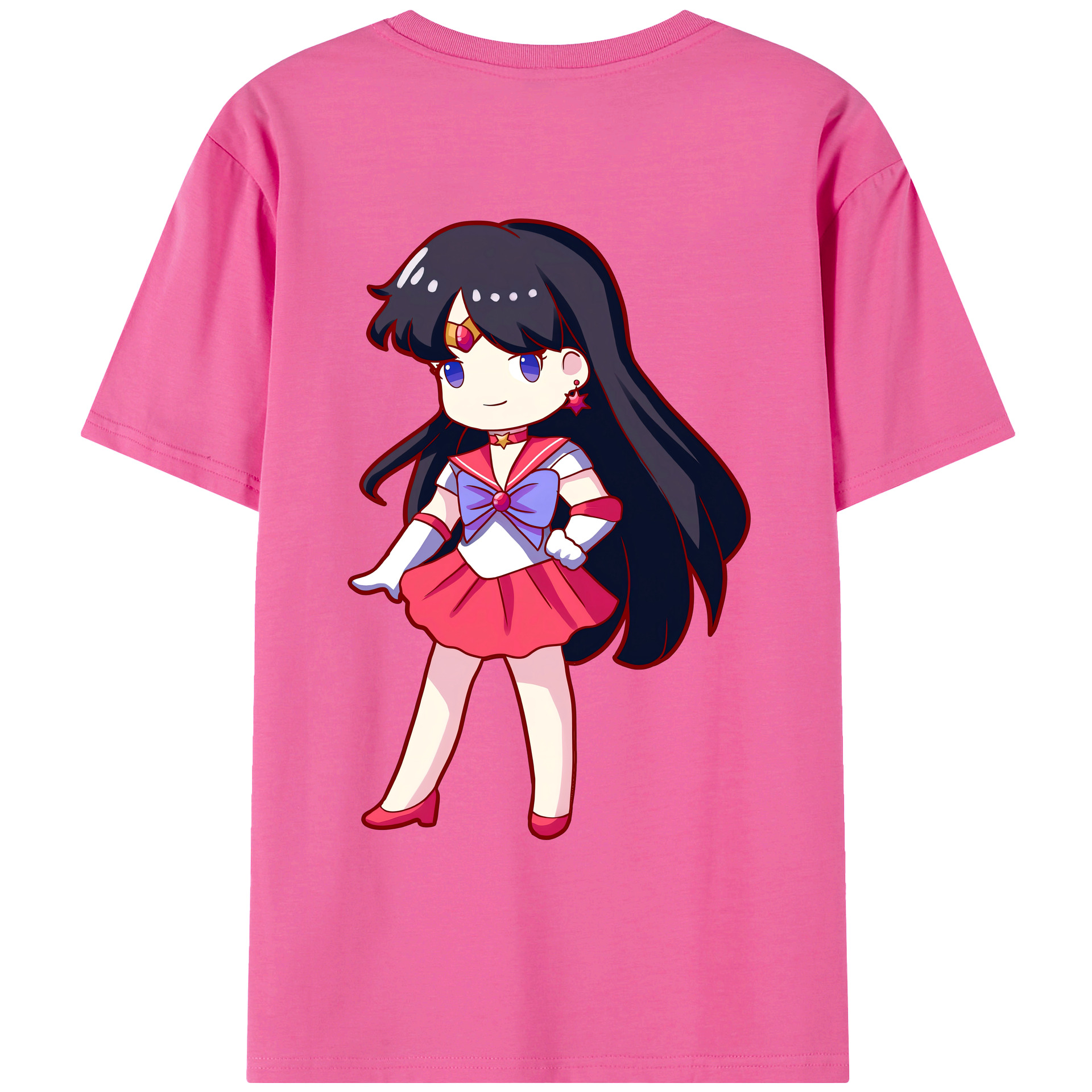 （画像用） 美少女戦士セーラームーン 火野レイ ひの レイ Sailor Moon Hino Rei （セーラーマーズ,Sailor Mars） レディース半袖Tシャツ(バックプリント)